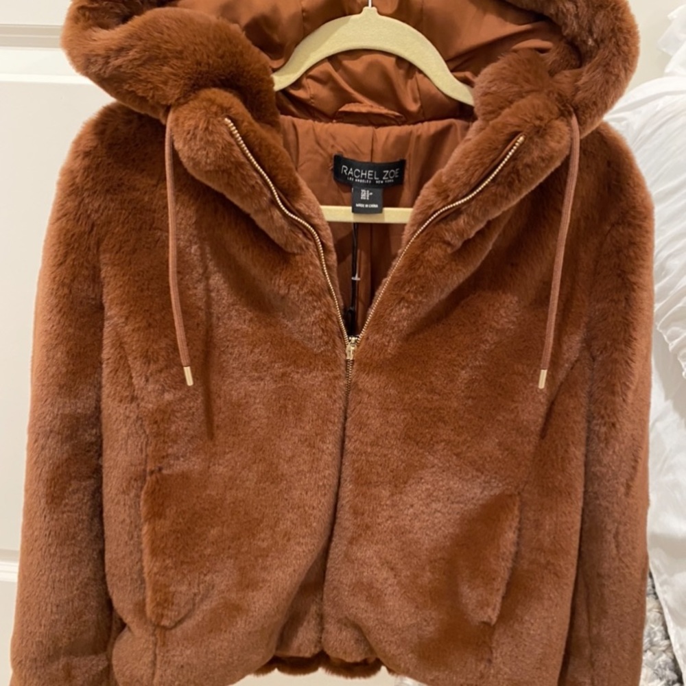 Cozy and Soft Rachel Zoe Faux Fur Zip with Hood